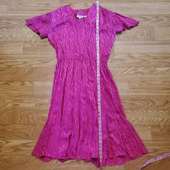 80's Vintage Pavilion Silk Fit & Flare Dress - Picture 4 of 12